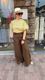 Afbeelding in Gallery-weergave laden, Blouse/ polkadot/geel
