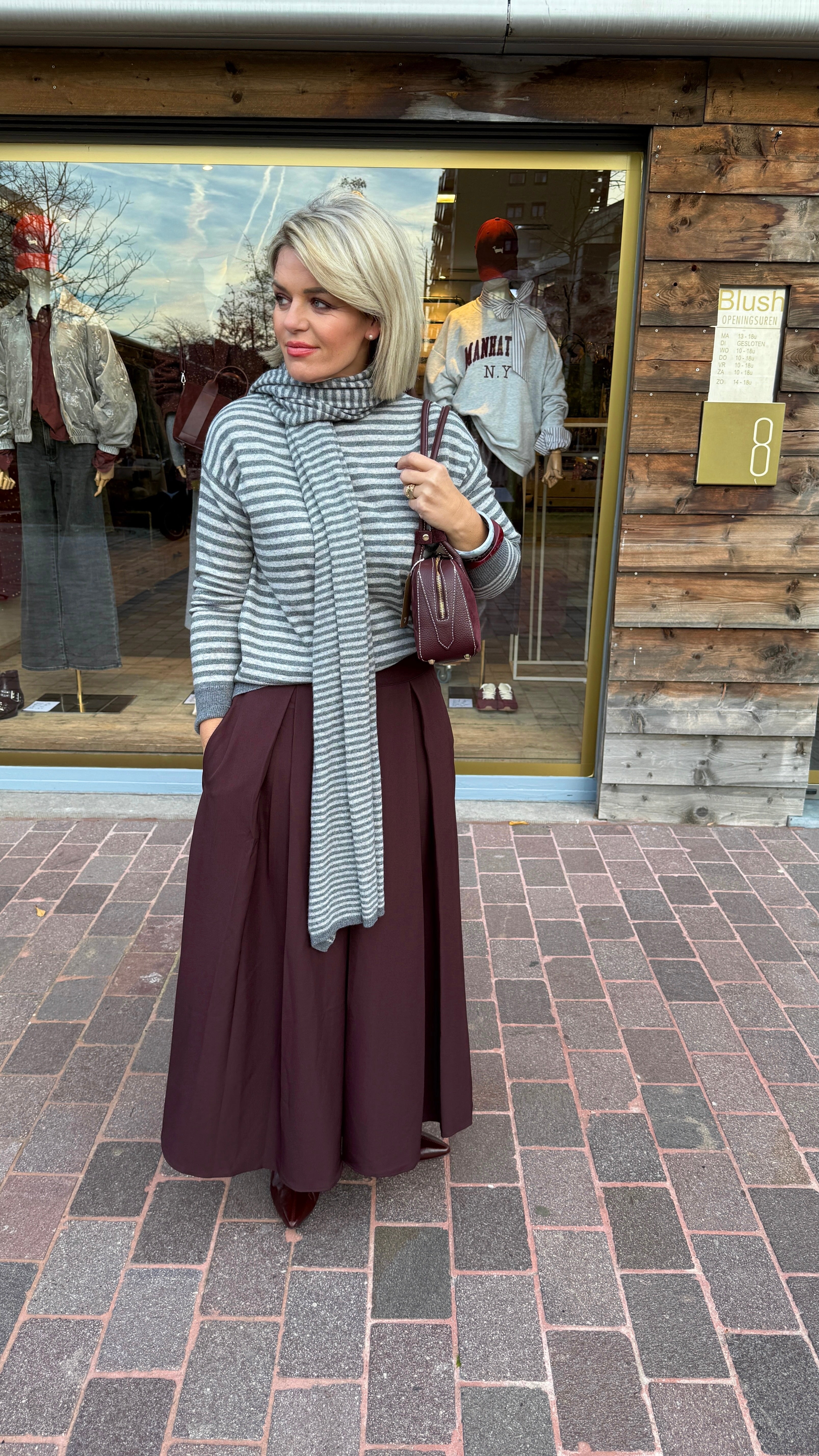 Trui streep/ MILLE/ grijs