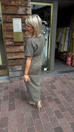 Afbeelding in Gallery-weergave laden, Jurk/ knoop/ kaki

