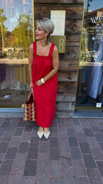 Afbeelding in Gallery-weergave laden, Linnen jurk/rood/JULIETTE
