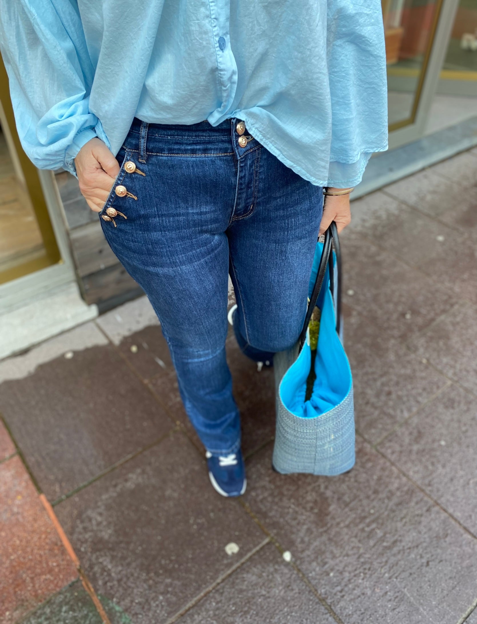 Jeans/lage taille/ knopen