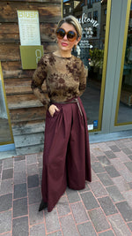 Afbeelding in Gallery-weergave laden, Broek/ brede pijp/ bordeaux /MILOU
