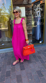 Afbeelding in Gallery-weergave laden, Linnen jurk/fuschia/JULIETTE
