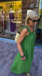 Afbeelding in Gallery-weergave laden, Linnen jurk/ groen/JULIETTE
