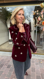 Afbeelding in Gallery-weergave laden, Velvet blazer met steentjes/ LEANNE
