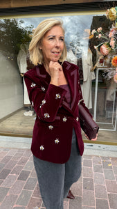 Velvet blazer met steentjes/ LEANNE