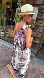 Afbeelding in Gallery-weergave laden, Satinlook jurk/ asymmetrisch/ JULIENNE
