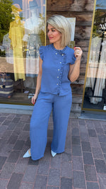 Afbeelding in Gallery-weergave laden, Blouse/linnen/blauw/MICHA
