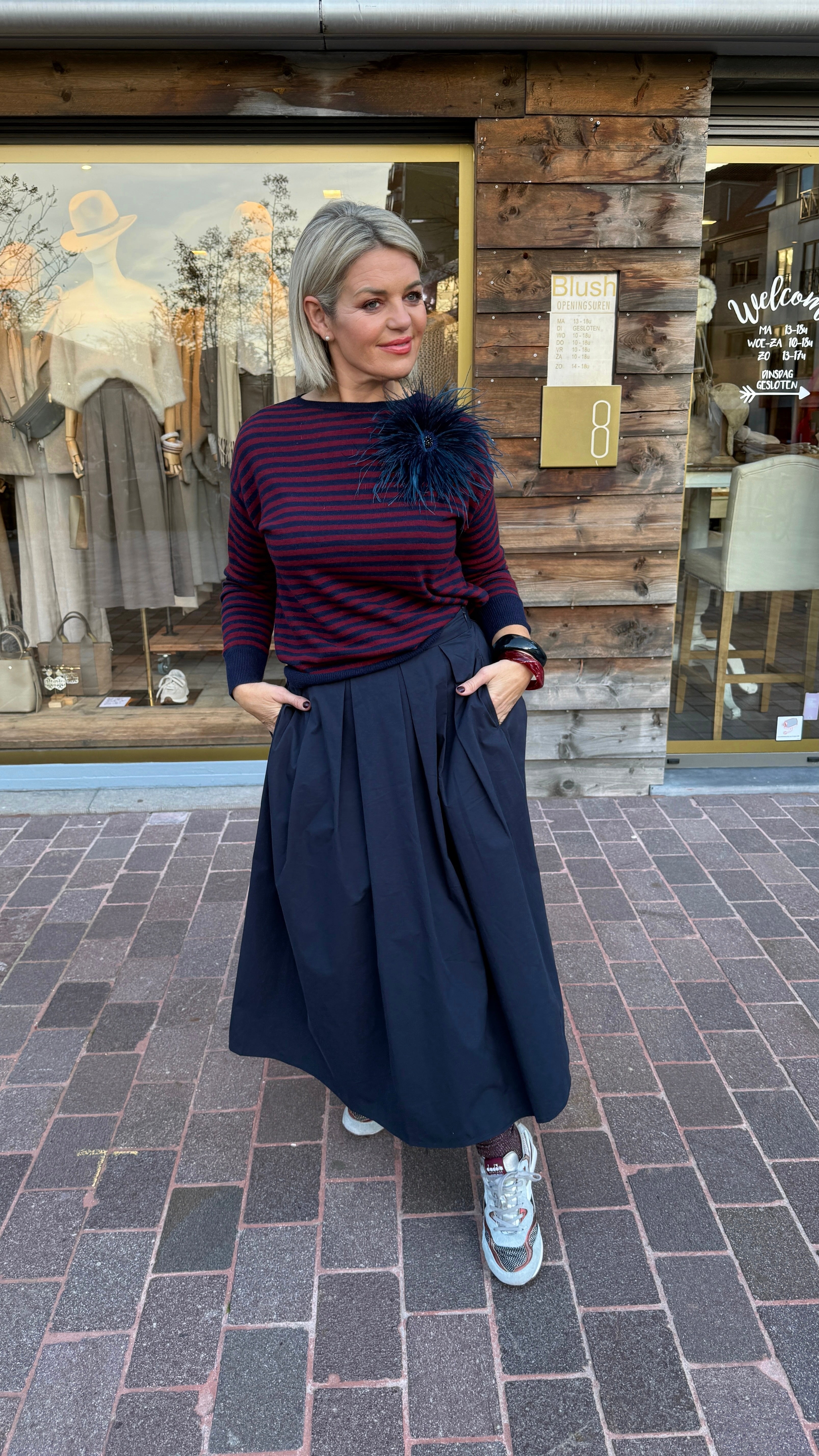 Trui/ bordeaux-blauw/MILLE