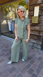 Afbeelding in Gallery-weergave laden, Blouse/linnen/groen/ MICHA
