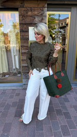Afbeelding in Gallery-weergave laden, Kanten blouse/groen/ ELAISA
