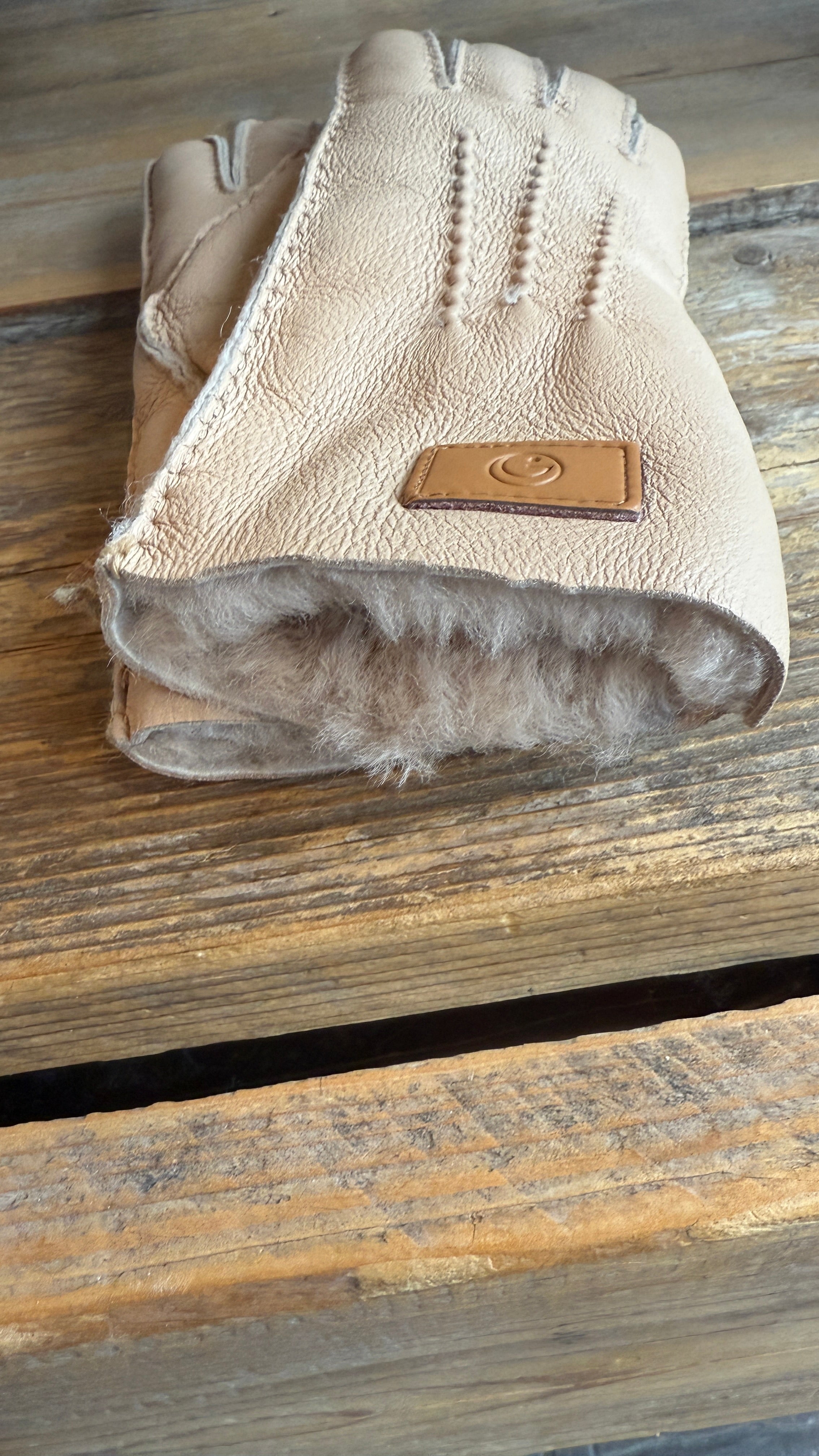 Handschoenen/ leder/ beige/ SNOWY