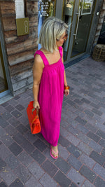 Afbeelding in Gallery-weergave laden, Linnen jurk/fuschia/JULIETTE

