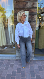 Afbeelding in Gallery-weergave laden, Blouse strik/ wit/GERMAINE

