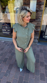Afbeelding in Gallery-weergave laden, Blouse/linnen/groen/ MICHA
