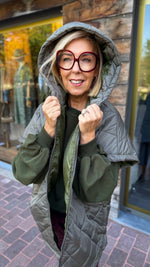 Afbeelding in Gallery-weergave laden, Bodywarmer/ kaki/ doorstikt/ LOU
