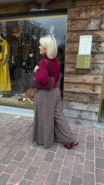 Afbeelding in Gallery-weergave laden, Ruiten broek/ MANON/ bordeaux
