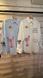 Afbeelding in Gallery-weergave laden, Hemd/ krab/wit

