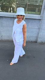 Afbeelding in Gallery-weergave laden, Linnen broek/wit/ FELIA
