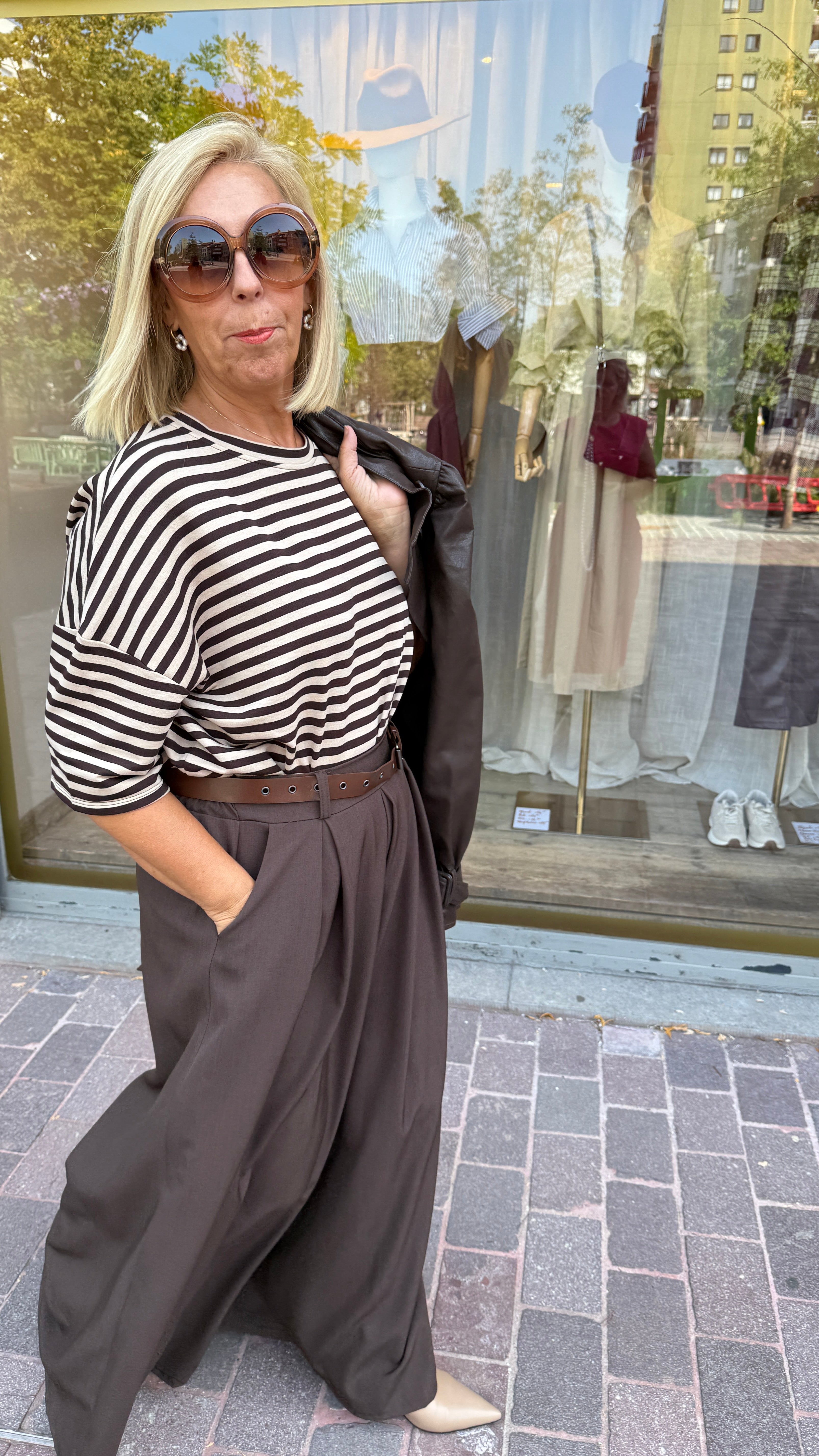 T-Shirt Streep/ MARINE