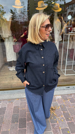 Afbeelding in Gallery-weergave laden, Hemd streep/ BLACK ROSE
