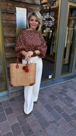 Afbeelding in Gallery-weergave laden, Blouse polkadot/ cognac/ LINA
