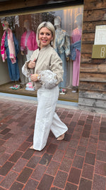 Afbeelding in Gallery-weergave laden, Bomber beige/kant/ANAĪS
