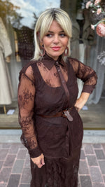 Afbeelding in Gallery-weergave laden, Rok/ kant/bruin/ LINDE
