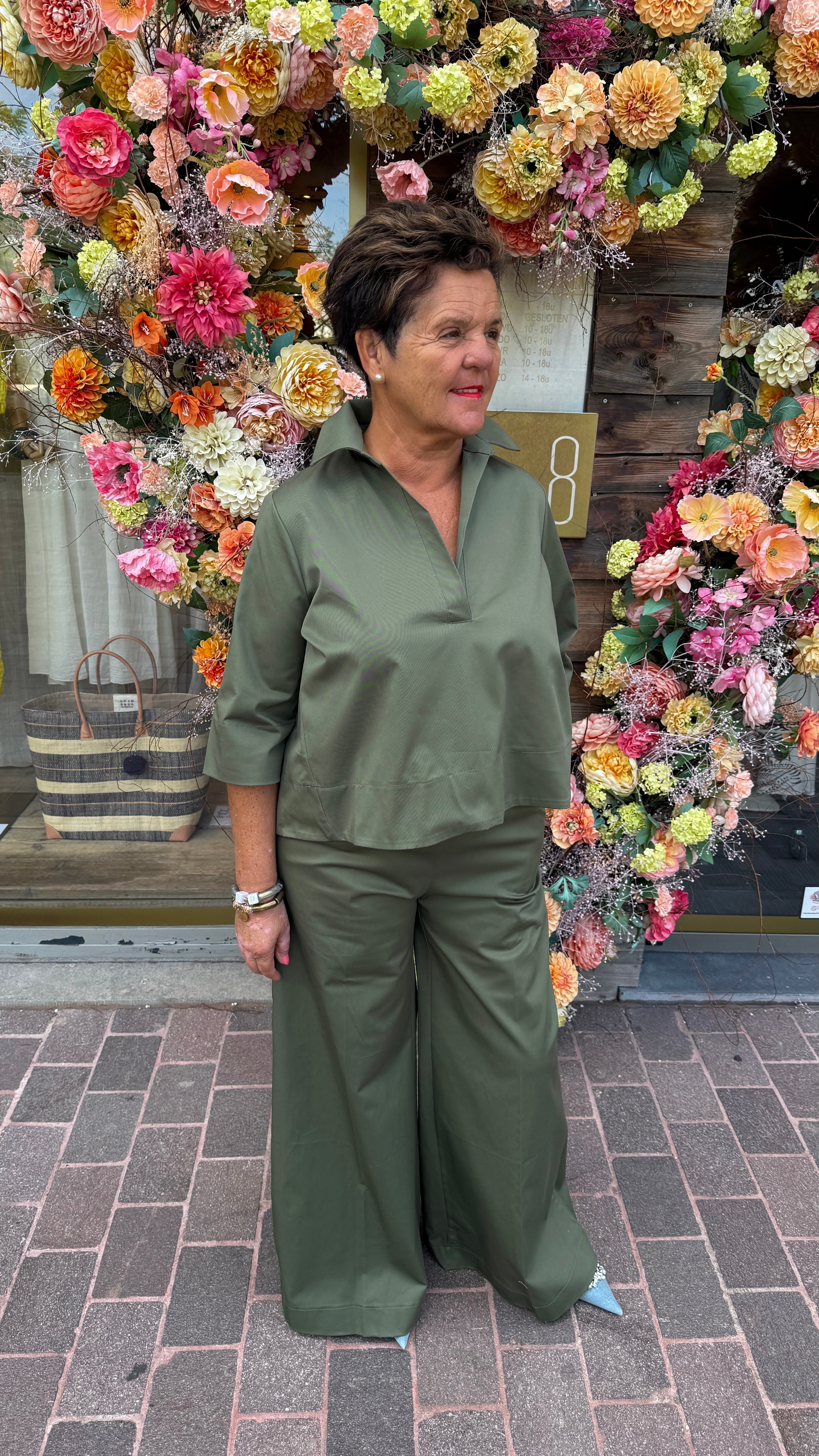 Broek/ groen/LAO/BLACK ROSE