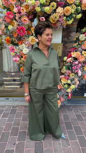 Broek/ groen/LAO/BLACK ROSE