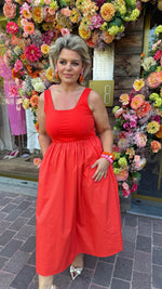 Afbeelding in Gallery-weergave laden, Jurk BILLIE/ oranjerood

