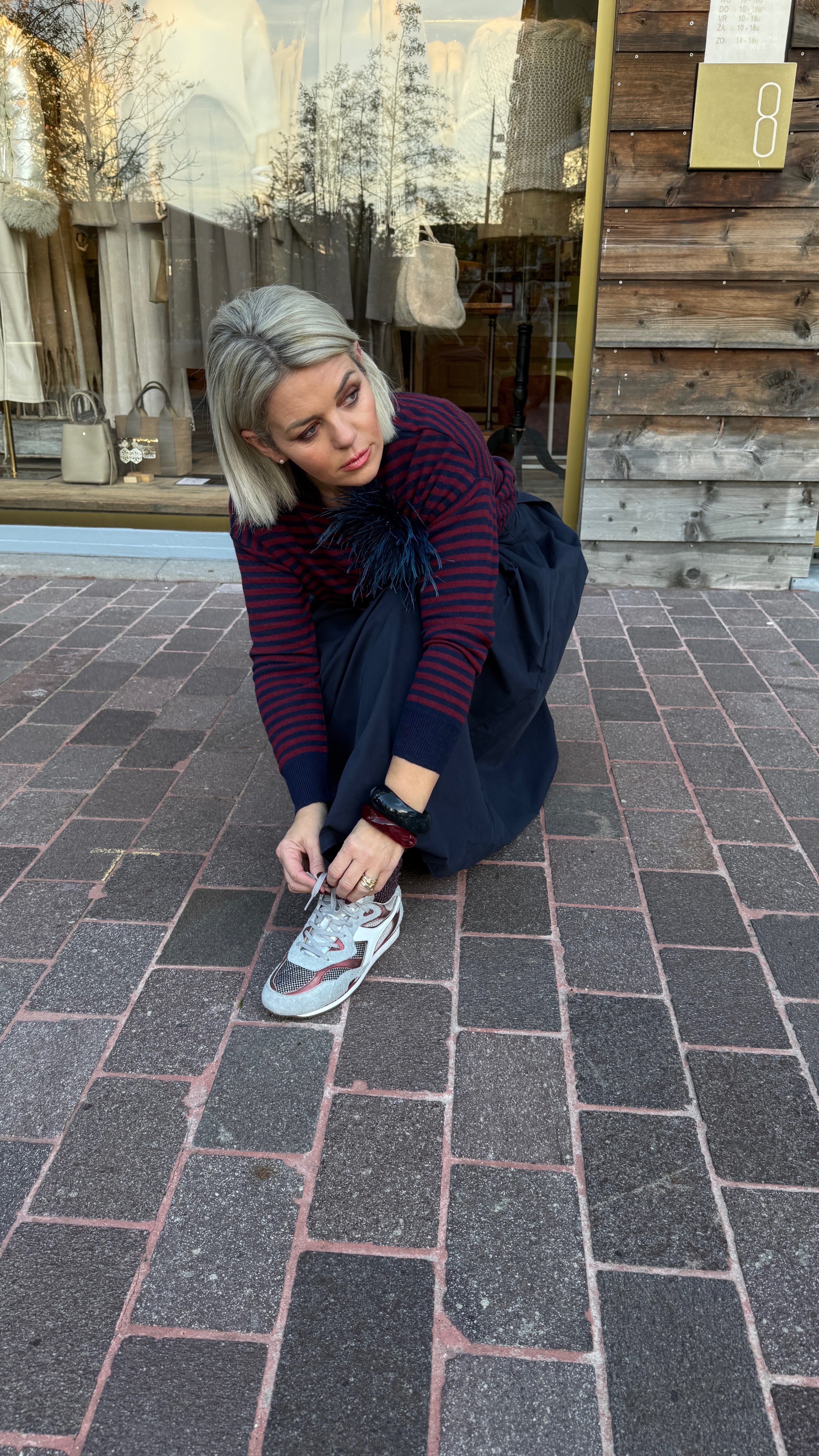 Trui/ bordeaux-blauw/MILLE