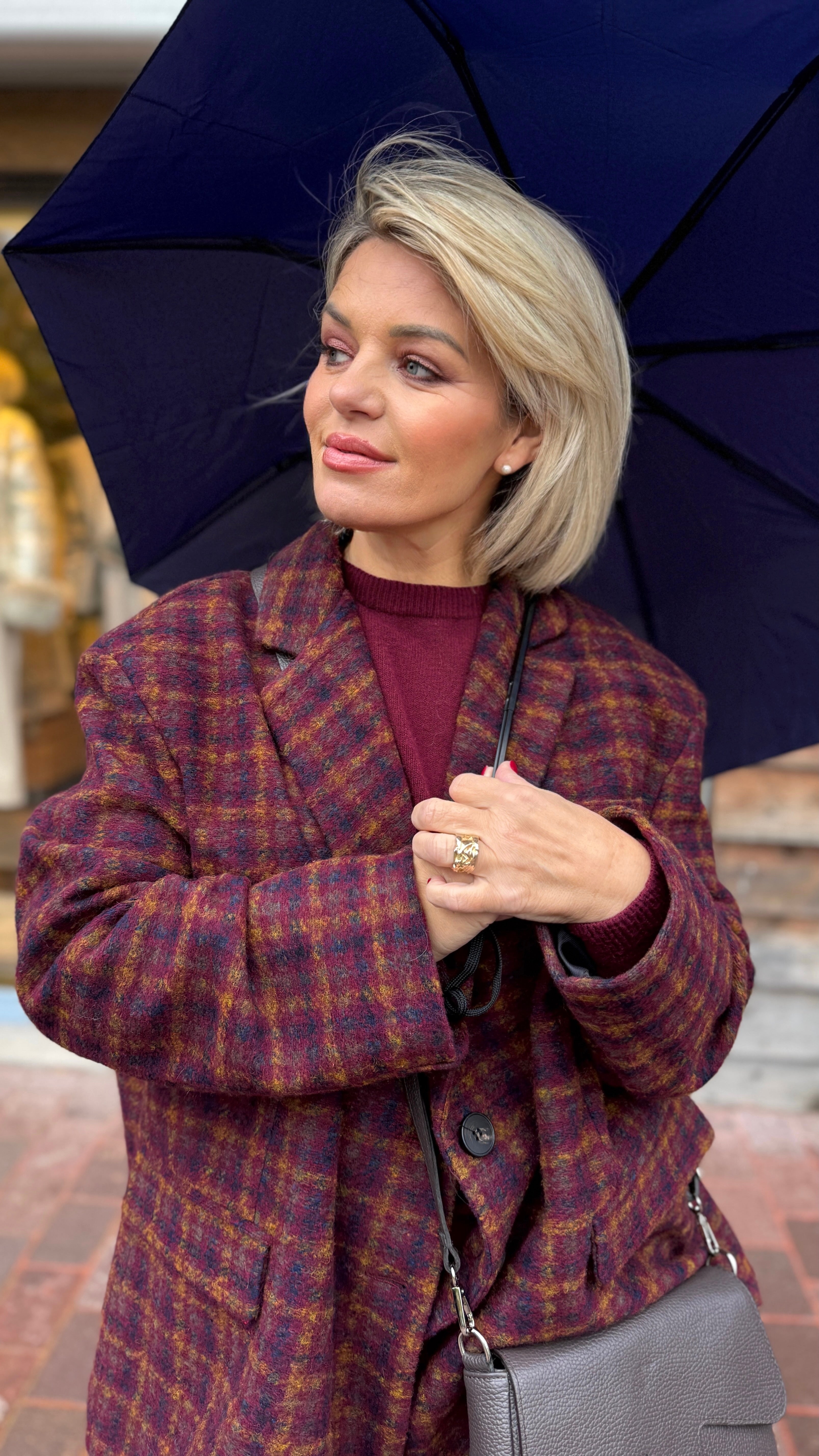 Blazer ruit/ bordeaux/ JULIETTA