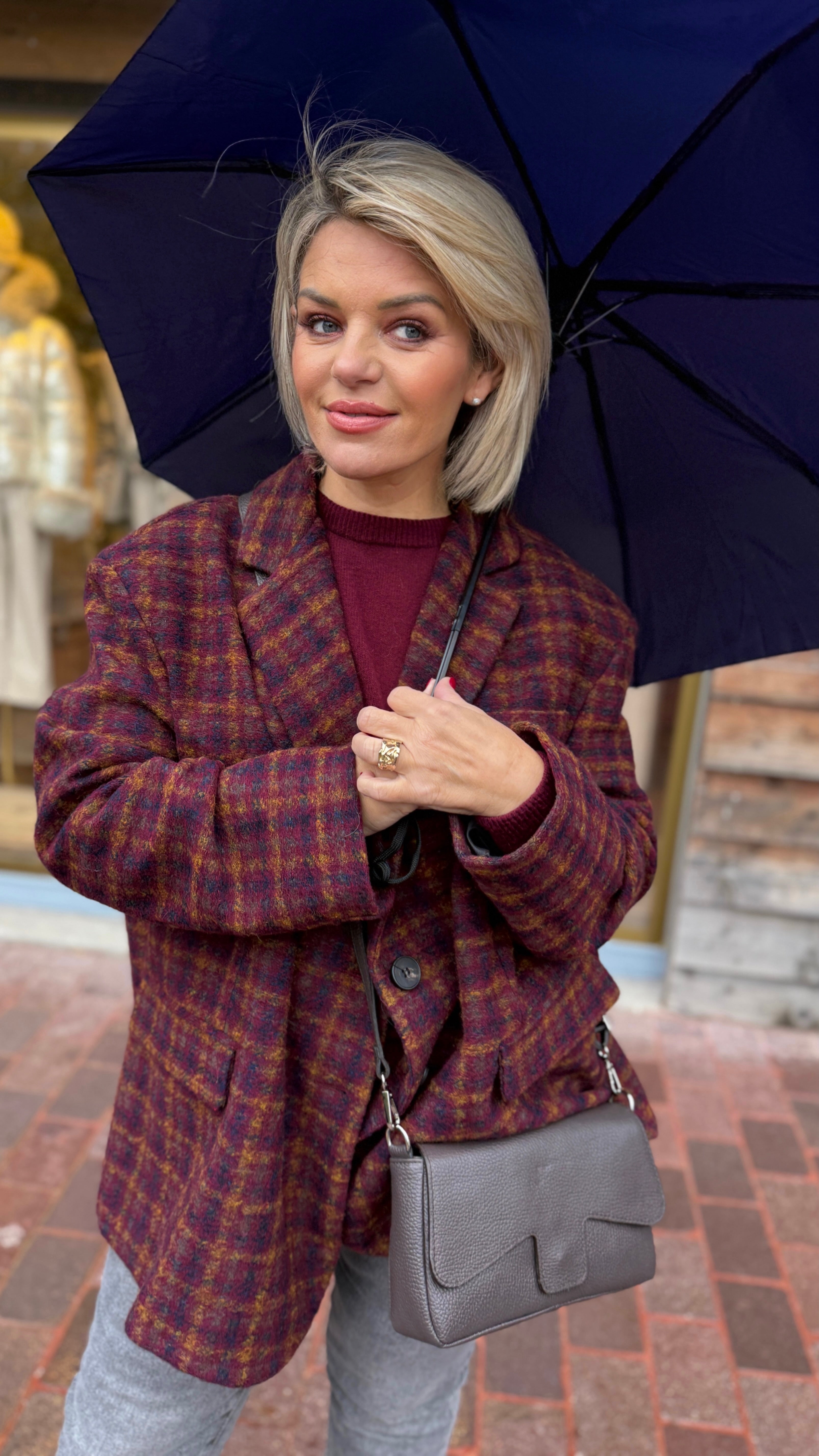 Blazer ruit/ bordeaux/ JULIETTA