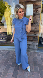 Afbeelding in Gallery-weergave laden, Blouse/linnen/blauw/MICHA

