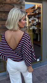 Afbeelding in Gallery-weergave laden, T-shirt met v-hals/streep/DAAN
