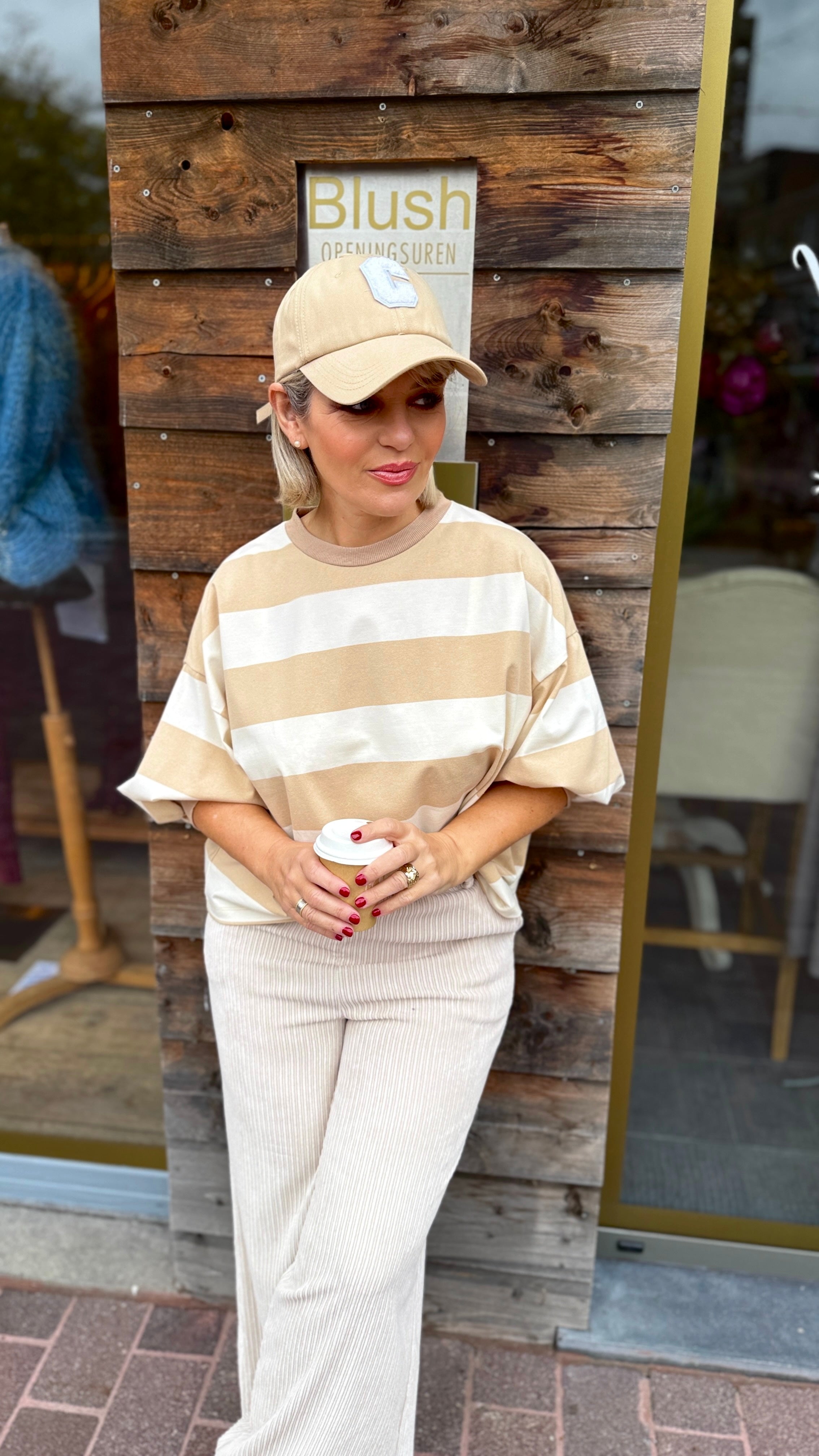 Sweater/ beige/ STRIPE