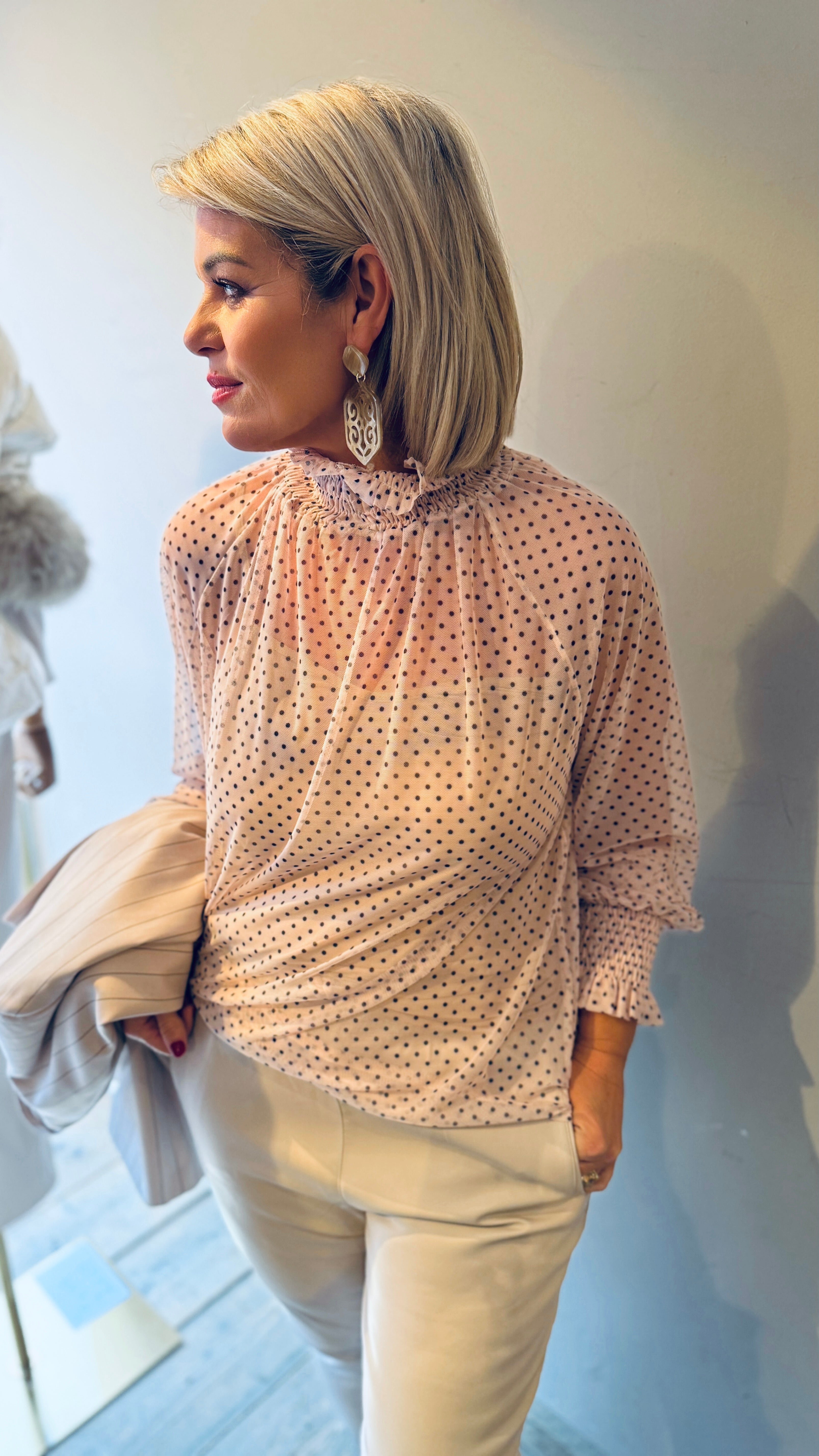 Blouse polkadot/ crème/JOAN.