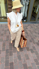 Afbeelding in Gallery-weergave laden, Broek/streep/camel/GUSTA
