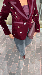 Velvet blazer met steentjes/ LEANNE