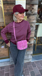 Afbeelding in Gallery-weergave laden, Trui/ roze- bordeaux /MILLE
