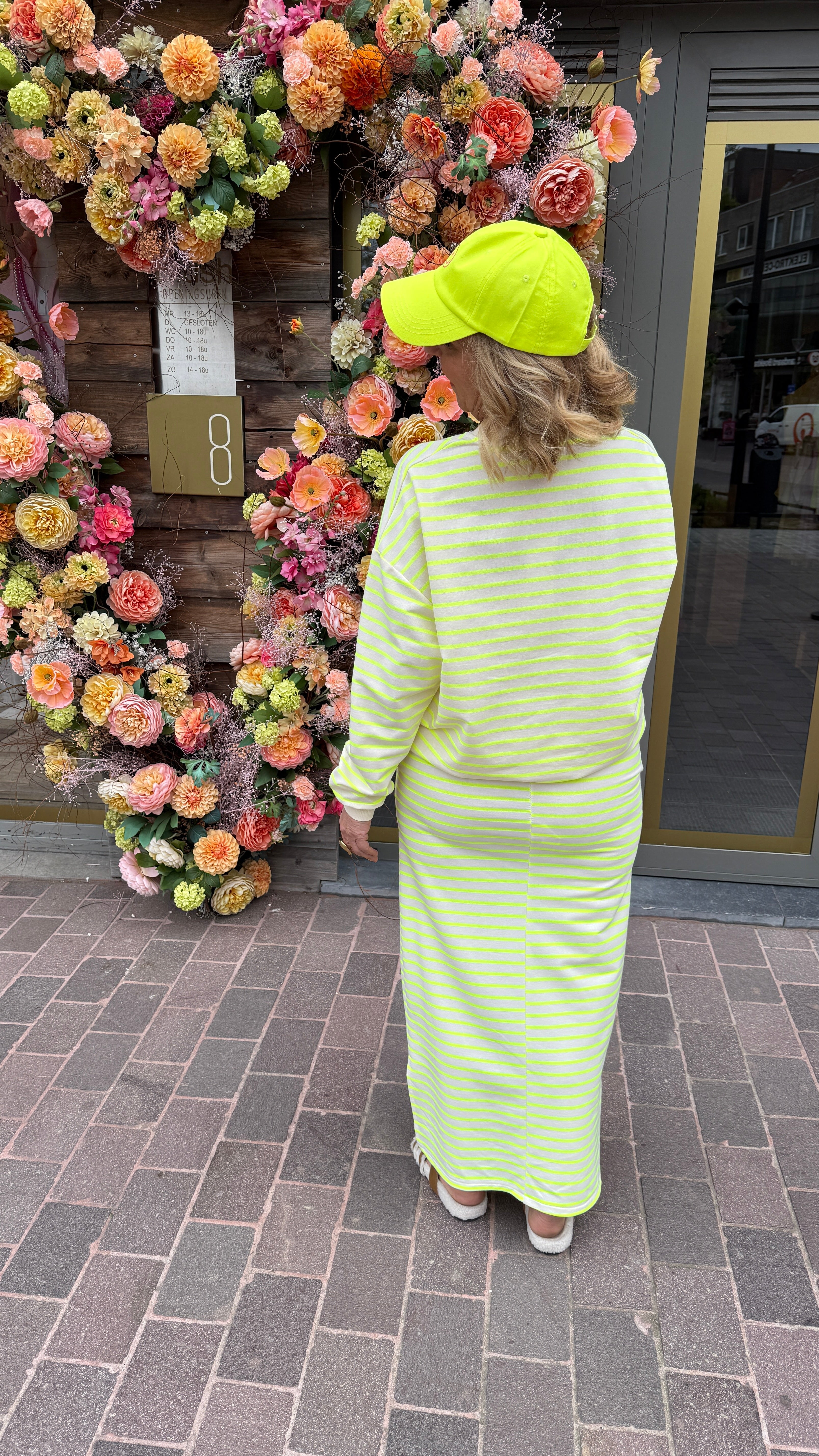Rok streep/ fluo geel