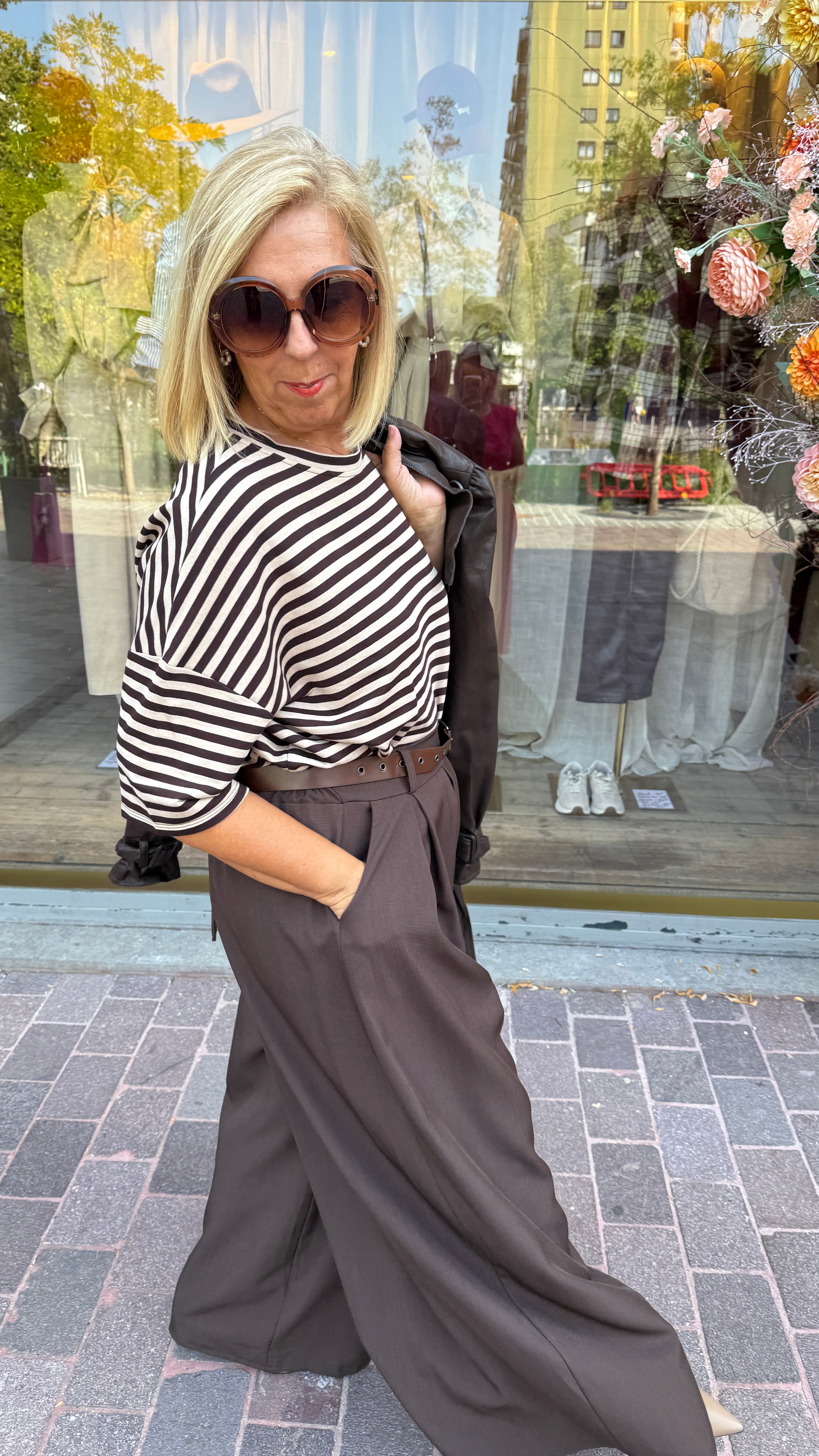 T-Shirt Streep/ MARINE