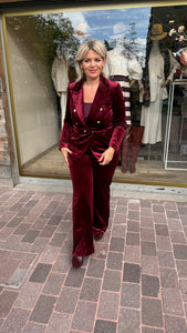Velvet broek/MILA/ bordeaux
