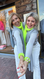 Afbeelding in Gallery-weergave laden, Sjaal LENA/ grijs fluogeel
