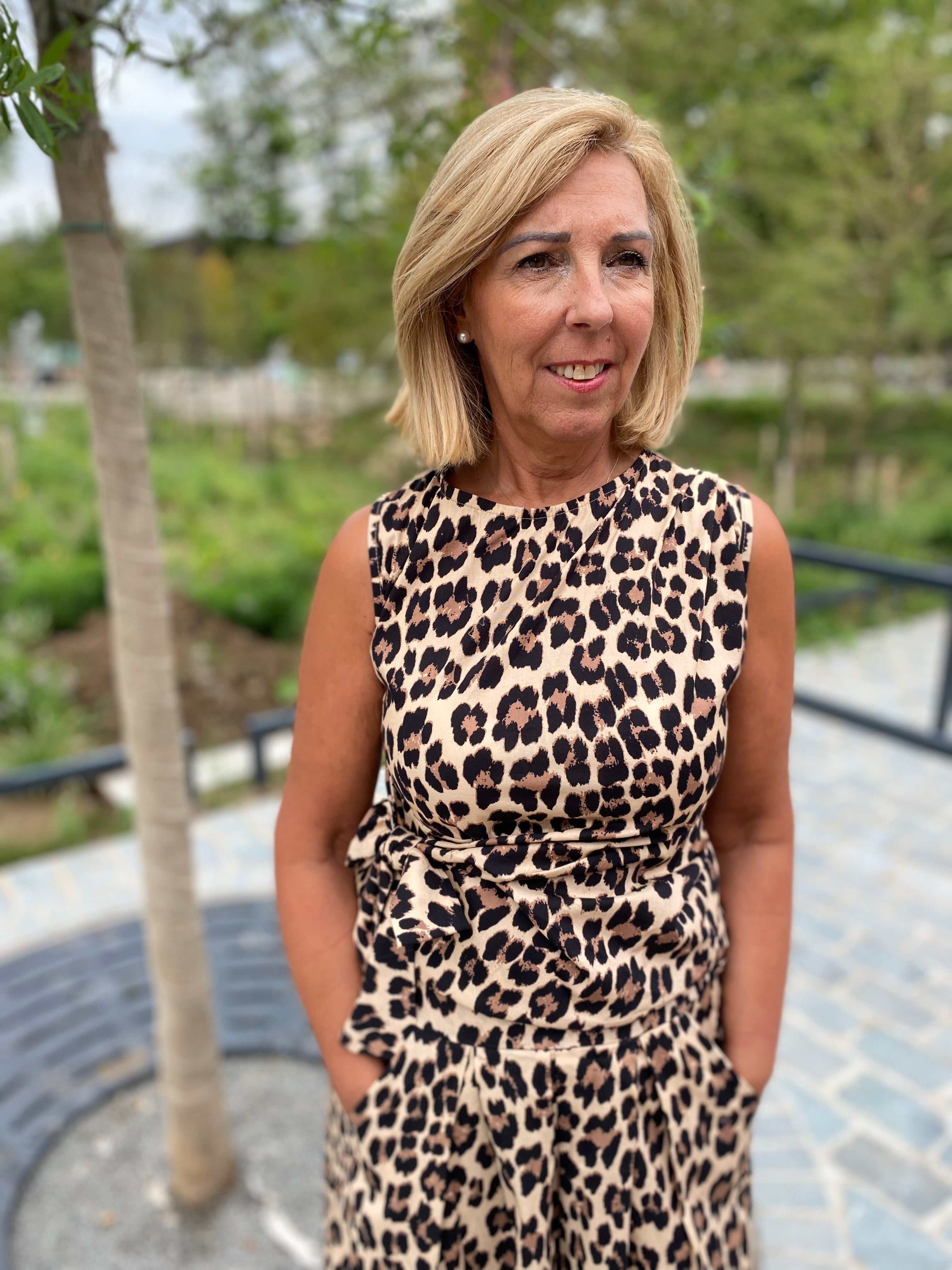 Leopard top met strik/ JONESY