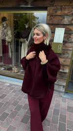 Afbeelding in Gallery-weergave laden, Poncho/ jas/wol/bordeaux/COLETTE
