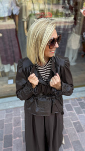 Jas/ lederlook/ bruin/ LOLO