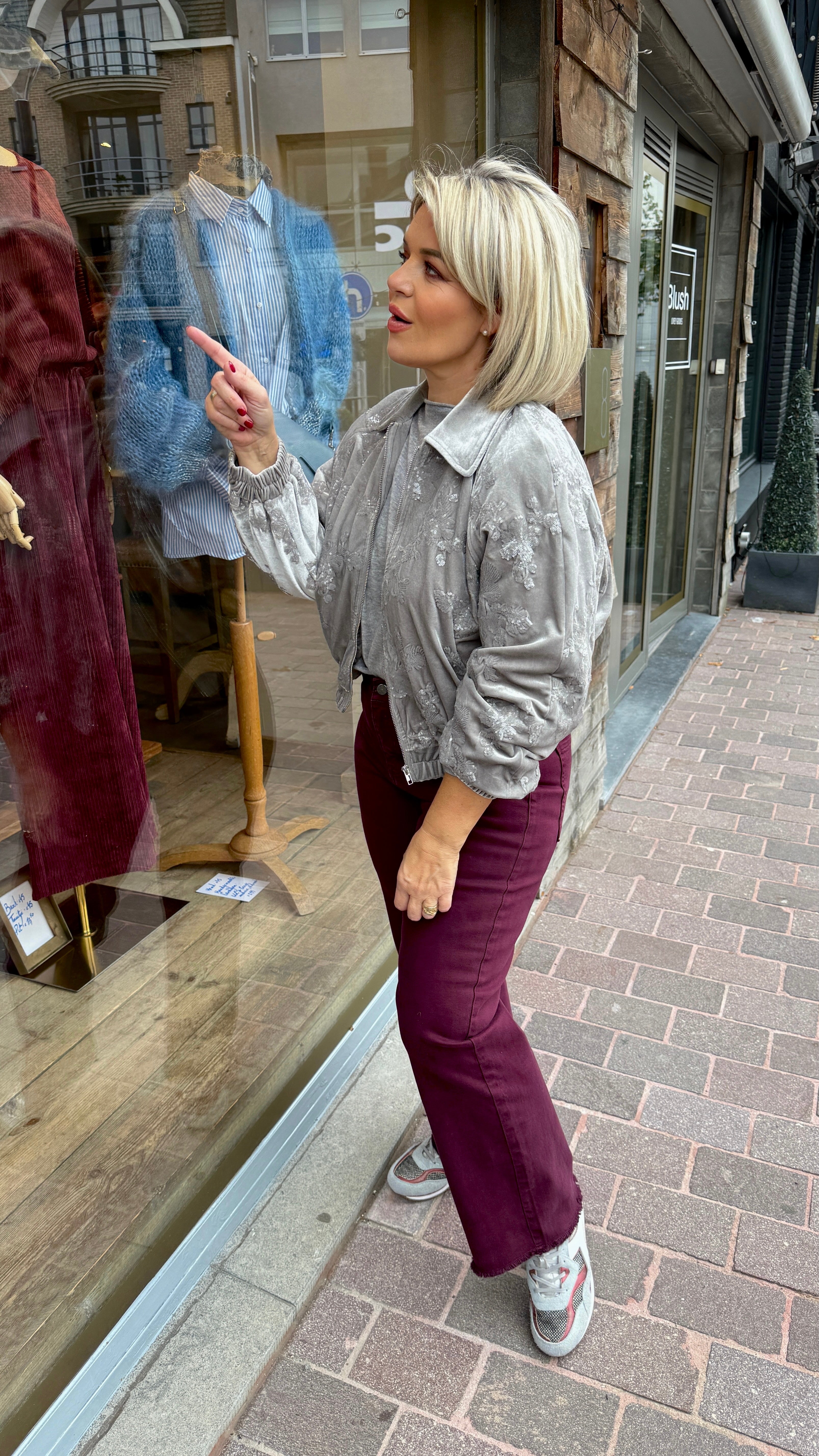 Bomber/ paillet/ grijs MILA