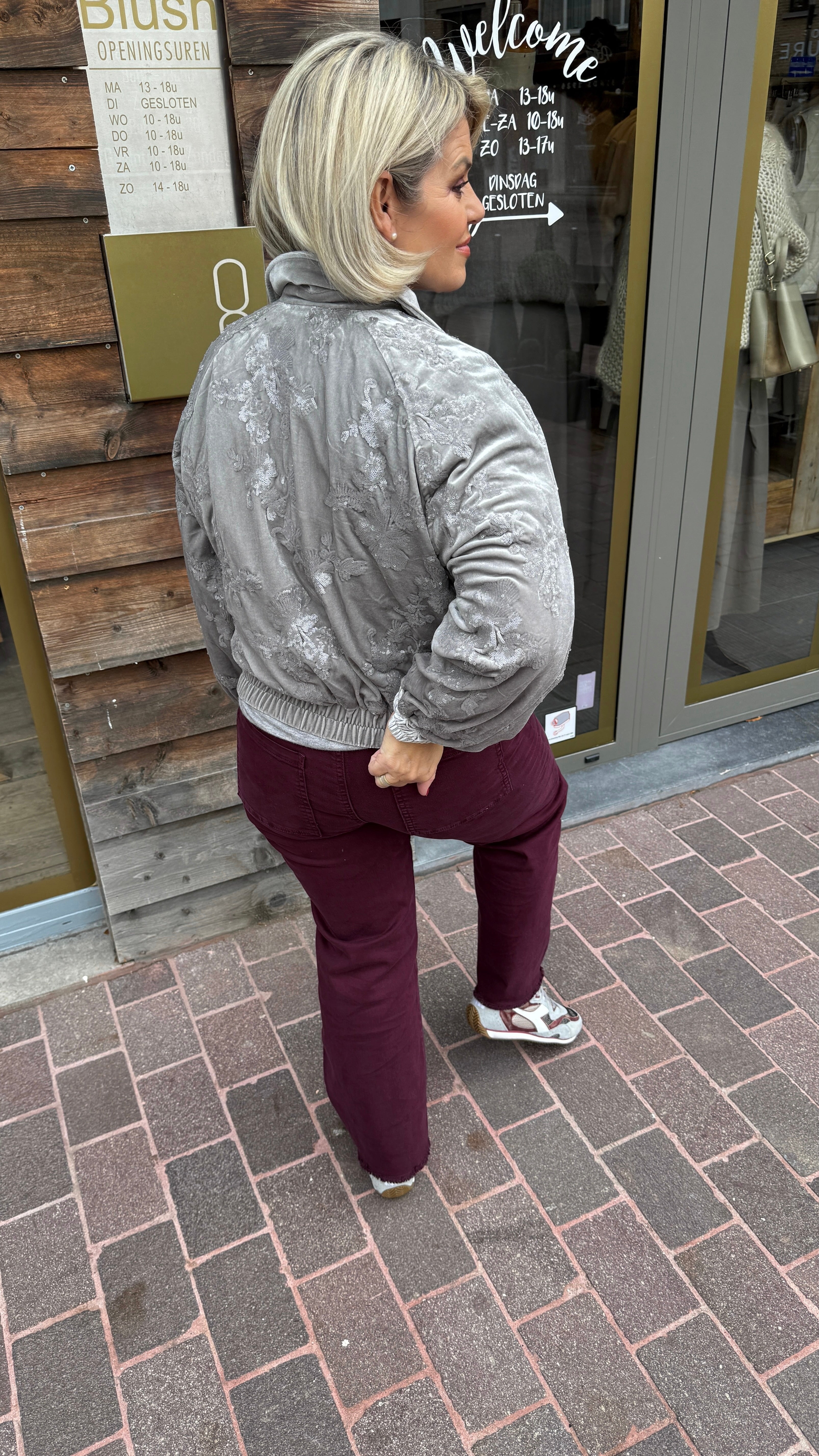 Bomber/ paillet/ grijs MILA